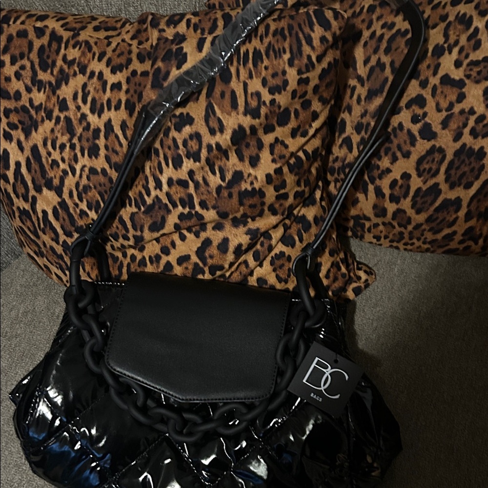 Black Glossy Shoulder Bag